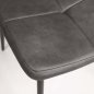 Preview: "Teddy" bar chair in faux leather in anthracite gray color and metal legs