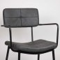 Preview: Sessel "Teddy A" aus Kunstleder in Anthrazit mit Metallbeinen