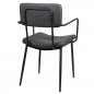 Preview: Sessel "Teddy A" aus Kunstleder in Anthrazit mit Metallbeinen