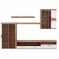 Preview: TV Set mit Vitrine und Kabine in natürlich weiß 280x31,8-41x200,9 cm