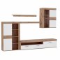 Preview: TV Set mit Vitrine und Kabine in natürlich weiß 280x31,8-41x200,9 cm