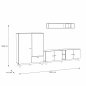 Preview: TV Set mit Schrank und Vitrine und LED in natürlich und schwarz 329,3 x 41,6 x 169,6 cm