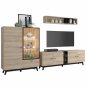 Preview: TV Set mit Schrank und Vitrine und LED in natürlich und schwarz 329,3 x 41,6 x 169,6 cm