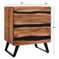 Preview: Drawer Alicia from solid acacia wood 80x38x86 cm