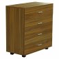 Preview: MELAMIN-SCHUBLADEN MIT 4 WALNER-SCHUBLADEN 80x40x83cm.