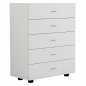 Preview: MELAMINE DRAWER WITH 5 WHITE DRAWERS 80Χ40Χ100 cm