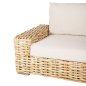 Preview: OUTDOOR-SOFA 2-SITZER MANGOHOLZ IN NATURFARBE-WEIßE KISSEN 192x88x70-85