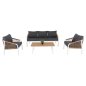 Preview: OUTDOOR-LOUNGE-SET 4-teilig WEISSES ALUMINIUM-PE-TWIST-SEIL-ANTHRAZIT-KISSEN