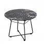 Preview: Couch/Beistelltisch "Marbelhi" ⌀60 cm aus schwarzem Marmor und schwarzem Metallgestell