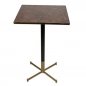 Preview: Bistro Bartisch "Frame" 70x70 cm aus braunem Marmor Epoxy und Metallrahmen