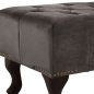 Preview: Chesterfield Sitzbank EMMA aus Samt und Holzbeinen | In Dunkelgrau