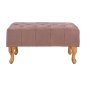 Preview: Chesterfield Sitzbank EMMA aus Samt und Holzbeinen | In Rosé