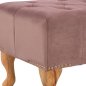 Preview: Chesterfield Sitzbank EMMA aus Samt und Holzbeinen | In Rosé