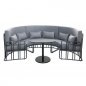 Preview: Ess-Set "De Lux" 3-teilig mit Tisch in Anthrazit mit Aluminiumgestell