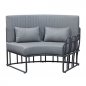 Preview: Ess-Set "De Lux" 3-teilig mit Tisch in Anthrazit mit Aluminiumgestell