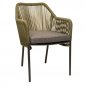 Preview: Outdoor Sessel "Baleric" aus Aluminium und Seilgeflecht in olivgrün 68x81,5x48x57 cm stapelbar