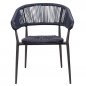 Preview: Outdoor armchair "Jacco" made of aluminum and woven rope in blue 57x77,5x45x60 cm