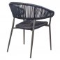 Preview: Outdoor armchair "Jacco" made of aluminum and woven rope in blue 57x77,5x45x60 cm