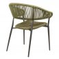 Preview: Outdoor Sessel "Jacco" aus Aluminium und Seilgeflecht in olivgrün 57x77,5x45x60 cm stapelbar