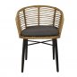 Preview: Outdoor Sessel "Rhea" Geflecht aus Aluminiumgestell in schwarz und natürlich beige