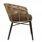 Preview: Outdoor Sessel "Rhea" Geflecht aus Aluminiumgestell in schwarz und natürlich beige