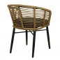 Preview: Outdoor Sessel "Rhea" Geflecht aus Aluminiumgestell in schwarz und natürlich beige