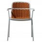 Preview: "Tora" armchair in oker rope mesh made of aluminium