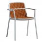 Preview: "Tora" armchair in oker rope mesh made of aluminium
