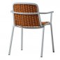 Preview: "Tora" armchair in oker rope mesh made of aluminium