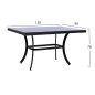 Preview: Outdoor-Tisch aus Aluminium in Bambusoptik in schwarz 150x90x78 cm.