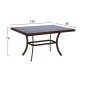 Preview: Outdoor-Tisch aus Aluminium in Bambusoptik in braun 150x90x78 cm.