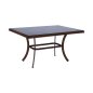 Preview: Outdoor-Tisch aus Aluminium in Bambusoptik in braun 150x90x78 cm.