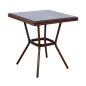 Preview: Outdoor-Tisch aus Aluminium in Bambusoptik in braun 70 x 70 x 76 cm.