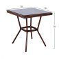 Preview: Outdoor-Tisch aus Aluminium in Bambusoptik in braun 70 x 70 x 76 cm.