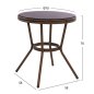 Preview: Runder Outdoor-Tisch aus Aluminium in Bambusoptik in Braun
