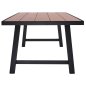 Preview: OUTDOOR-ALUMINIUMTISCH GOBAR ANTHRAZIT MIT HOLZÄHNLICHER TISCHPLATTE 240Χ105Χ75Hcm