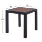 Preview: GRAUER ALUMINIUMTISCH MIT POLYHOLZ 45Χ45X45,5 cm.