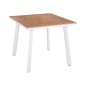 Preview: Weißer Aluminiumtisch mit Polywood-oberfläche 80x80xh73 cm.