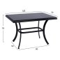 Preview: Outdoor-Tisch aus Aluminium in Bambusoptik in schwarz 120x70x78 cm.