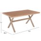 Preview: RECHTECKIGER ALUMINIUMTISCH CHAMPAGNERFARBE-POLYWOOD IN NATURHOLZ 150x89,5x73H