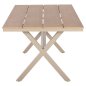 Preview: RECHTECKIGER ALUMINIUMTISCH CHAMPAGNERFARBE-POLYWOOD IN NATURHOLZ 150x89,5x73H