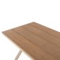 Preview: RECHTECKIGER ALUMINIUMTISCH CHAMPAGNERFARBE-POLYWOOD IN NATURHOLZ 150x89,5x73H