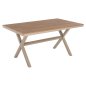 Preview: RECHTECKIGER ALUMINIUMTISCH CHAMPAGNERFARBE-POLYWOOD IN NATURHOLZ 150x89,5x73H