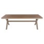 Preview: RECHTECKIGER ALUMINIUMTISCH CHAMPAGNER-POLYWOOD NATURAL 219,5x89,5x73H