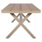 Preview: RECHTECKIGER ALUMINIUMTISCH CHAMPAGNER-POLYWOOD NATURAL 219,5x89,5x73H