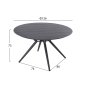 Preview: Runder Gartentisch, höher, ANTHRAZIT, ALUMINIUM, Φ126Χ73Hcm
