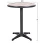Preview: RUNDER ALUMINIUMTISCH ANTHRAZIT-POLYWOOD-TOP IN NATURFARBE Φ60x73Hcm
