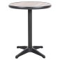 Preview: RUNDER ALUMINIUMTISCH ANTHRAZIT-POLYWOOD-TOP IN NATURFARBE Φ60x73Hcm