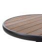 Preview: RUNDER ALUMINIUMTISCH ANTHRAZIT-POLYWOOD-TOP IN NATURFARBE Φ60x73Hcm