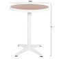 Preview: RUNDER ALUMINIUMTISCH WEIß-POLYWOOD-TOP IN NATURFARBE Φ60x73Hcm